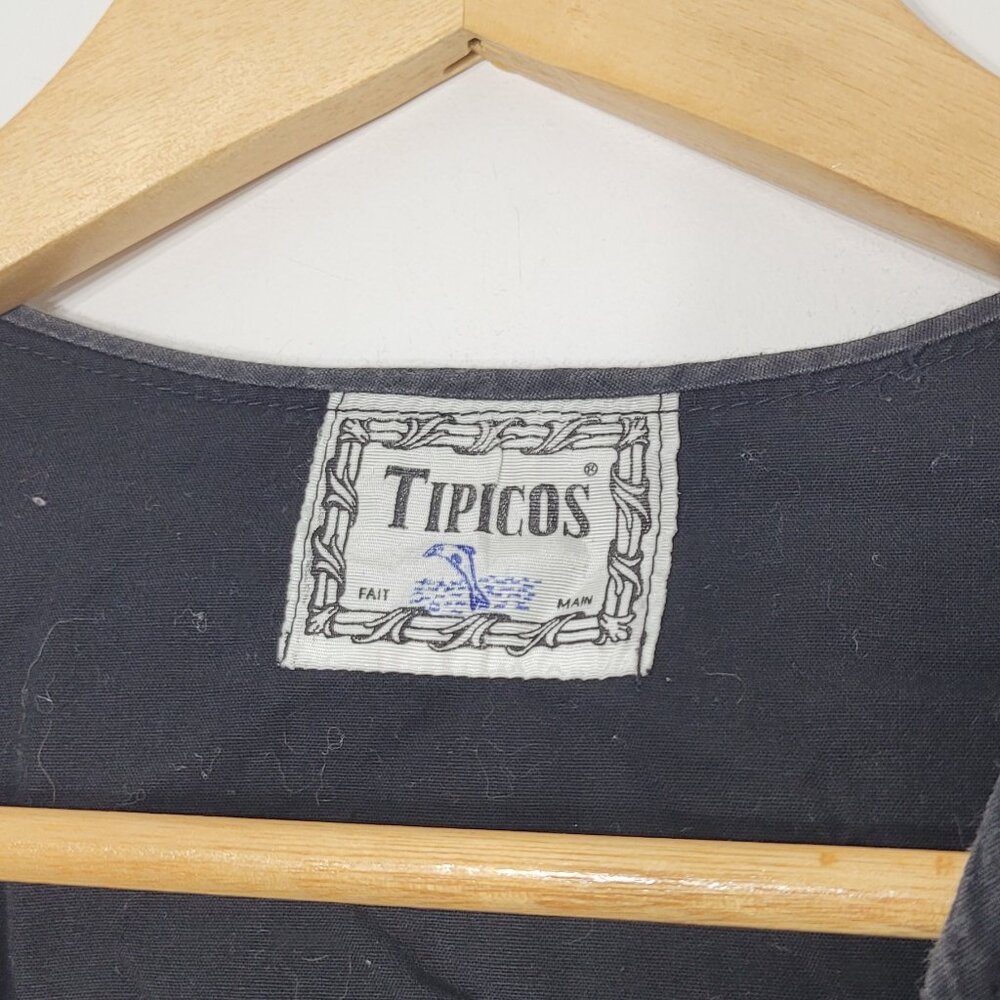 Tipicos Vintage Bohemian Multicolored Striped Button Front Vest Cotton Blend - Picture 6 of 9